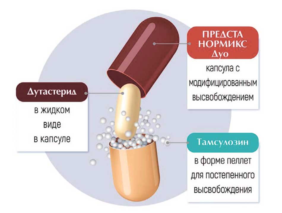 Усредненные фармакокинетические профили концентрации дутастерида (А) и тамсулозина (Б) в плазме крови субъектов после однократного приема тестируемого и референтного комбинированных препаратов в полулогарифмических координатах